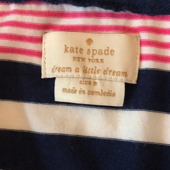 Kate Spade Pink and Navy Striped Pajama Set - Picture 6 of 12